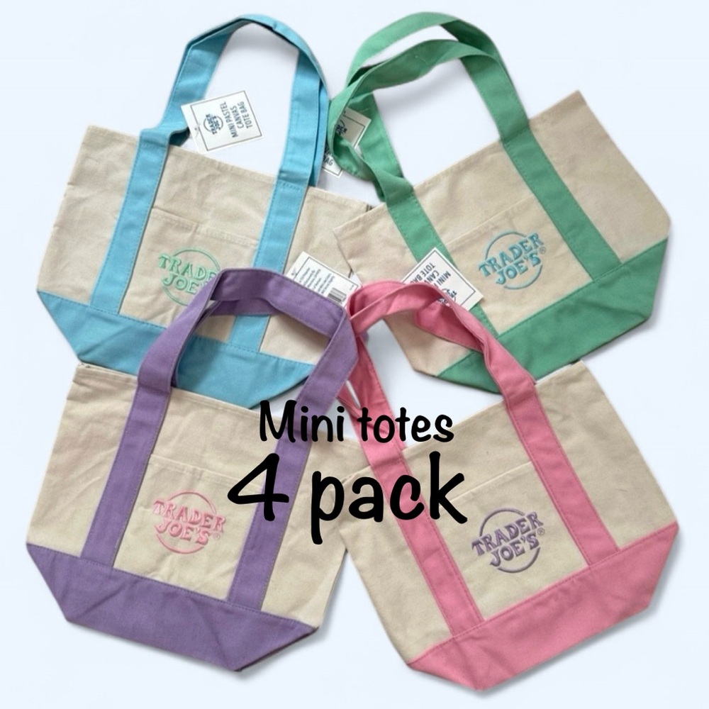 Trader joe mini tote bags complete set of 4